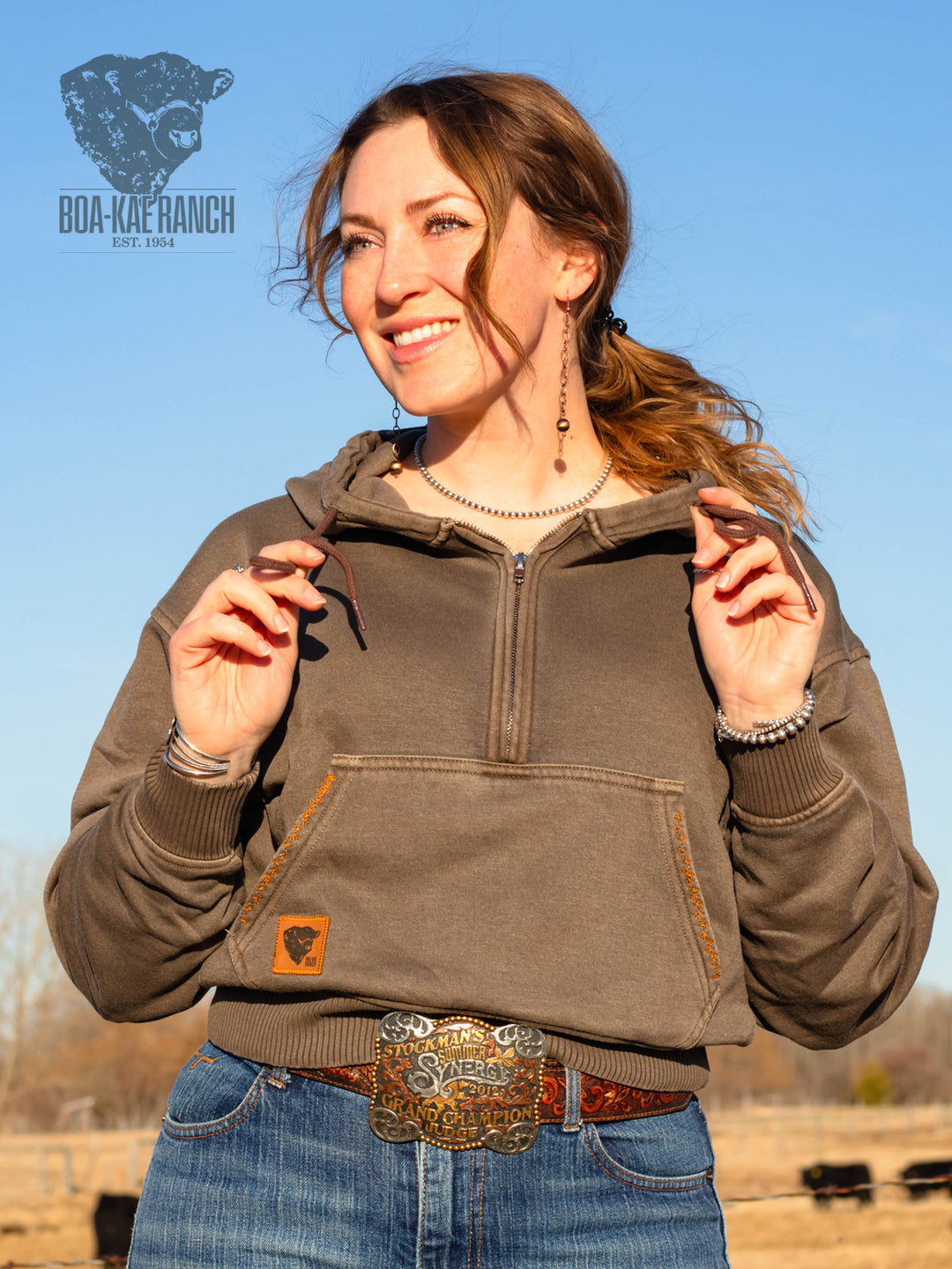 BKR Half Zip Hoodie - Soft Brown