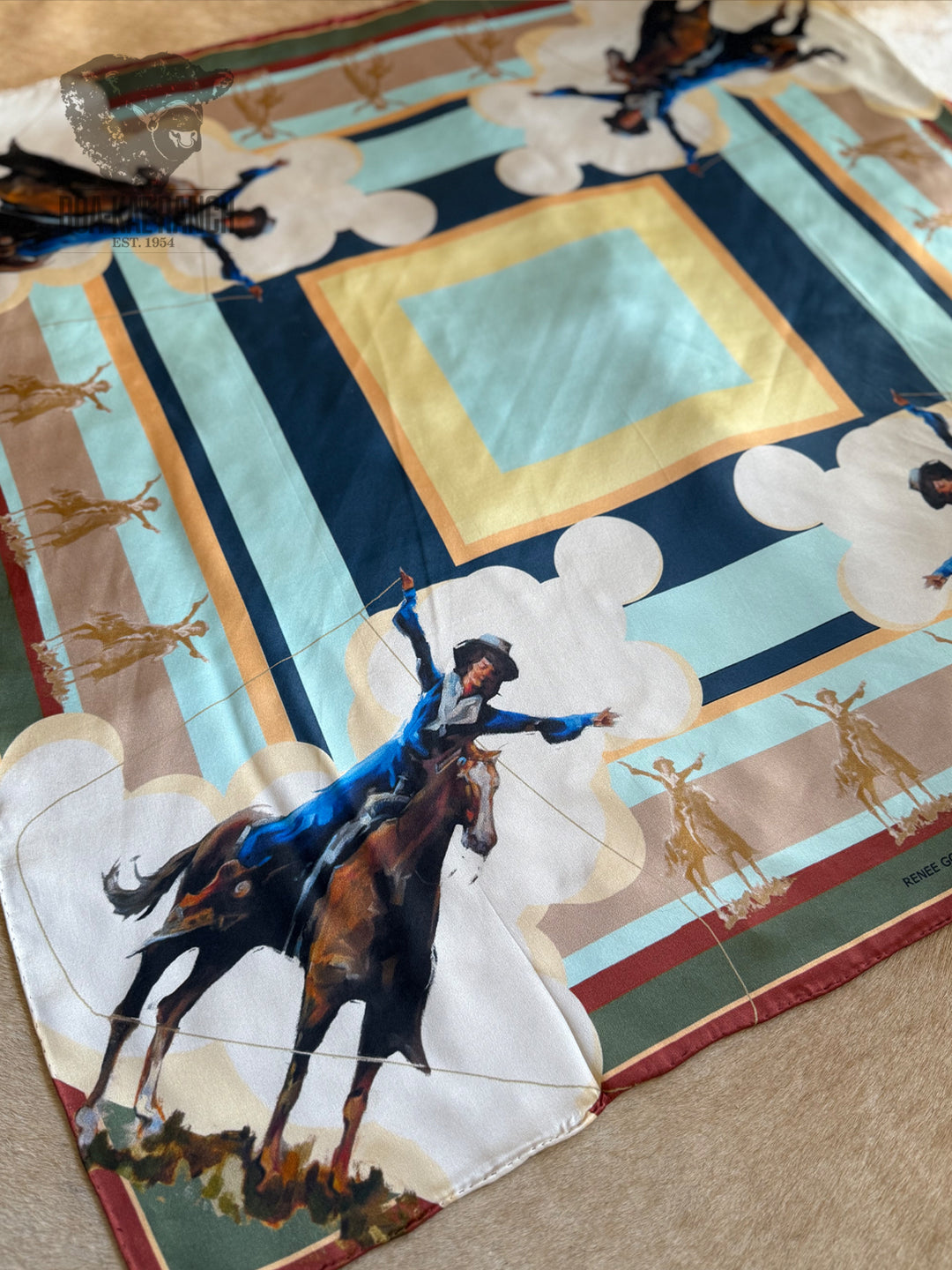 Renee Gould Art Silk Scarf - Neutral Flores La Due