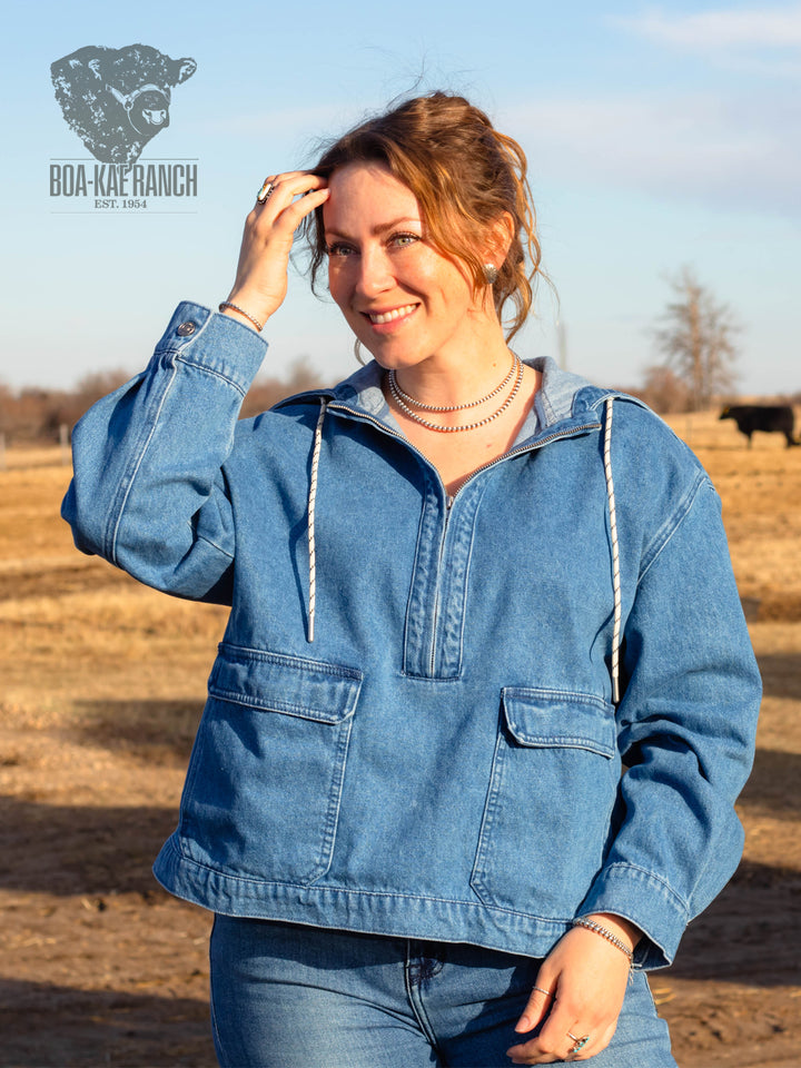 Spring Skies Denim Hoodie