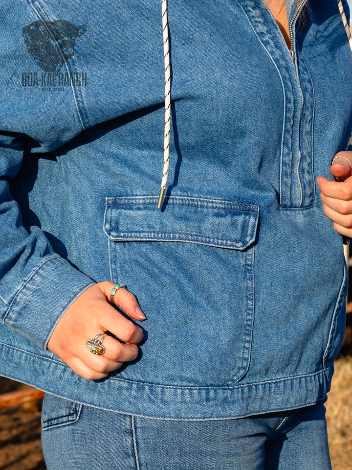 Spring Skies Denim Hoodie