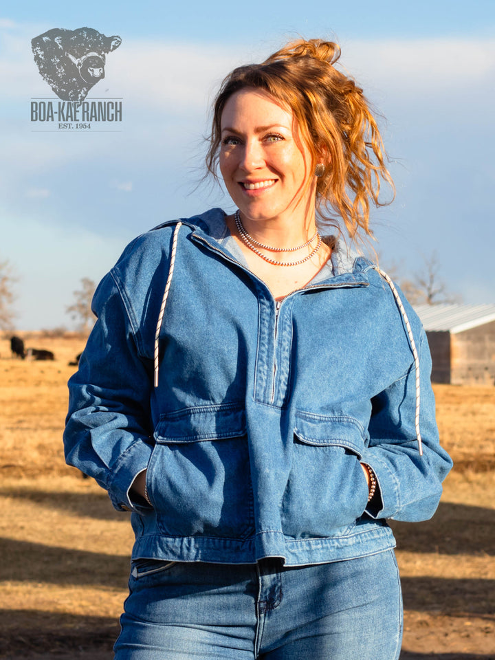 Spring Skies Denim Hoodie