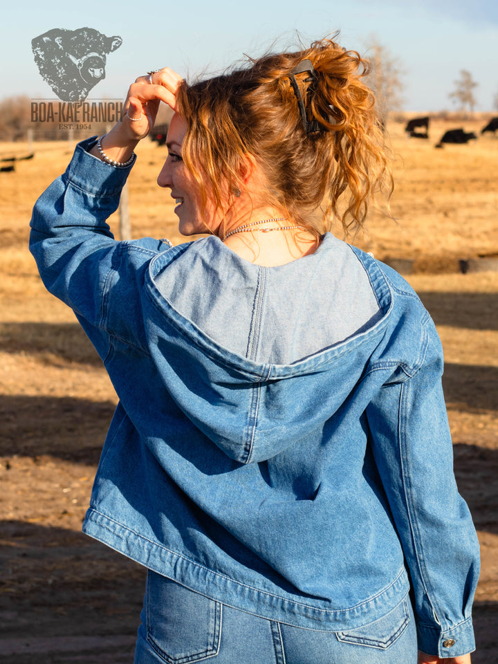 Spring Skies Denim Hoodie