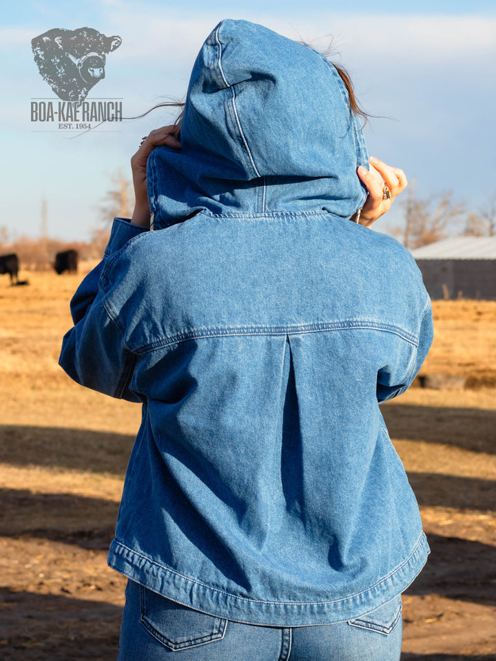 Spring Skies Denim Hoodie
