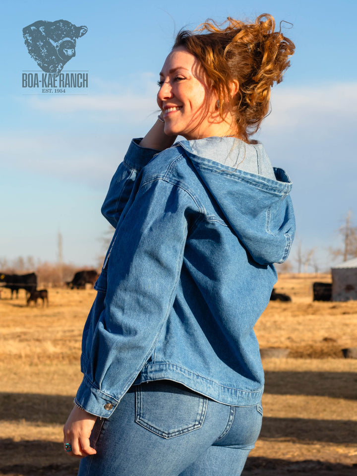 Spring Skies Denim Hoodie