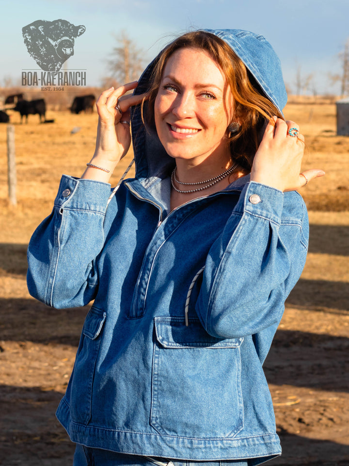 Spring Skies Denim Hoodie