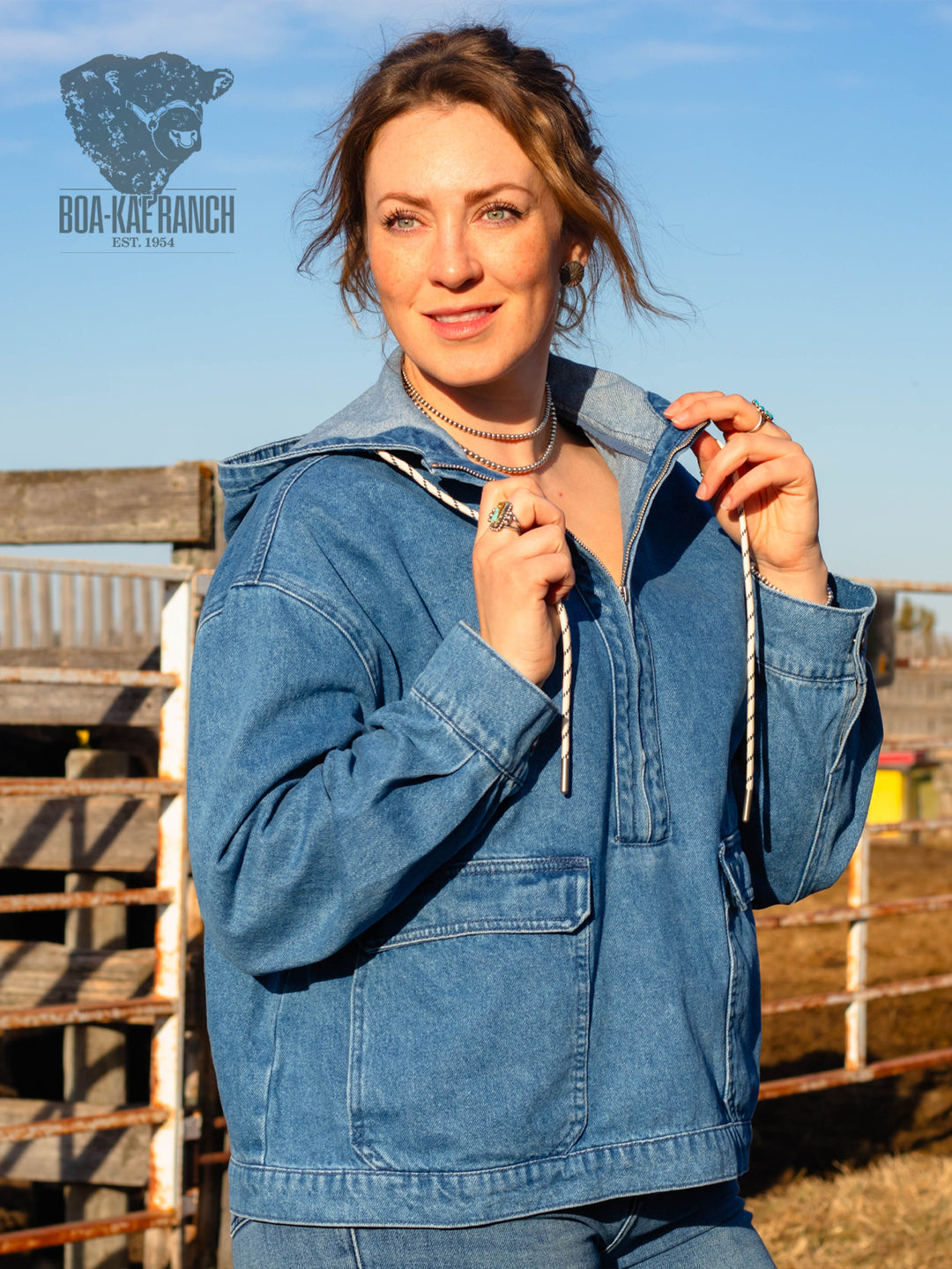 Spring Skies Denim Hoodie