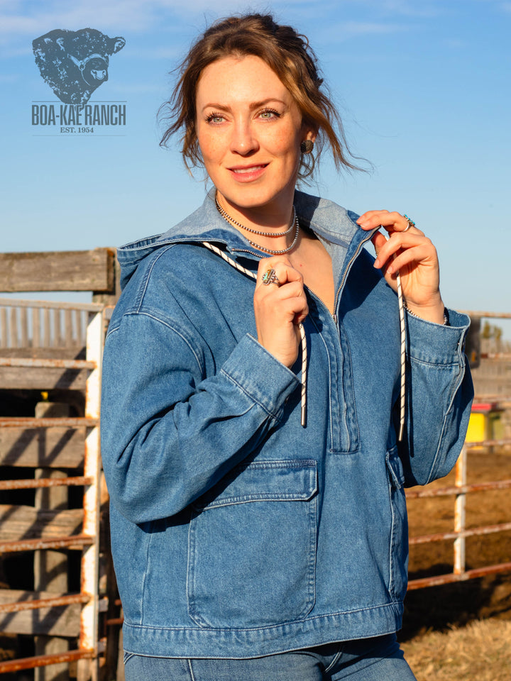Spring Skies Denim Hoodie