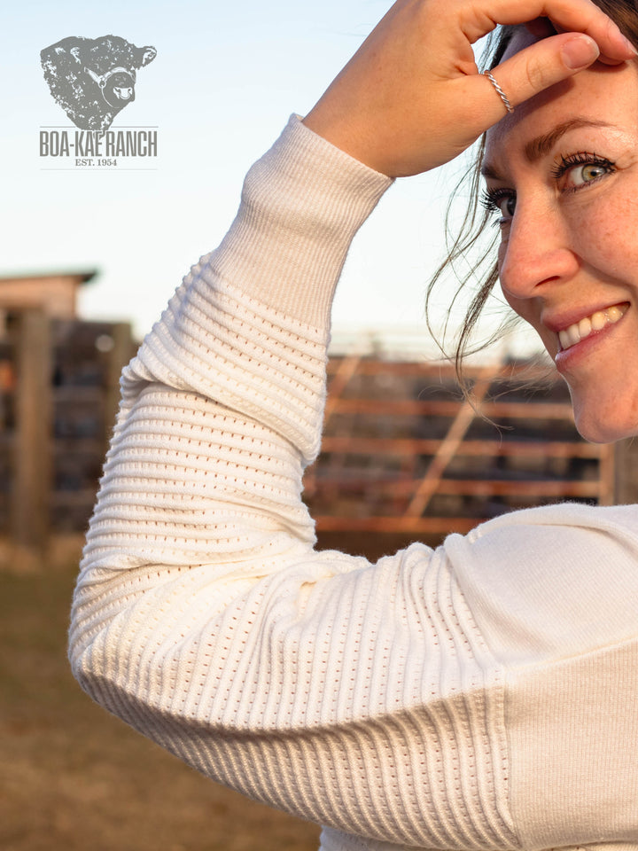 Spring Skies Basket Weave Quarter Zip