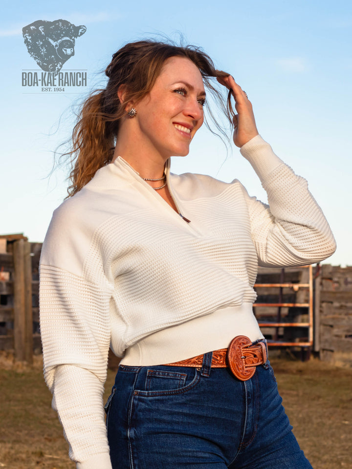 Spring Skies Basket Weave Quarter Zip