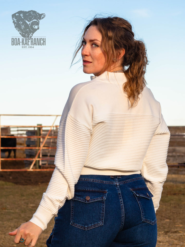 Spring Skies Basket Weave Quarter Zip