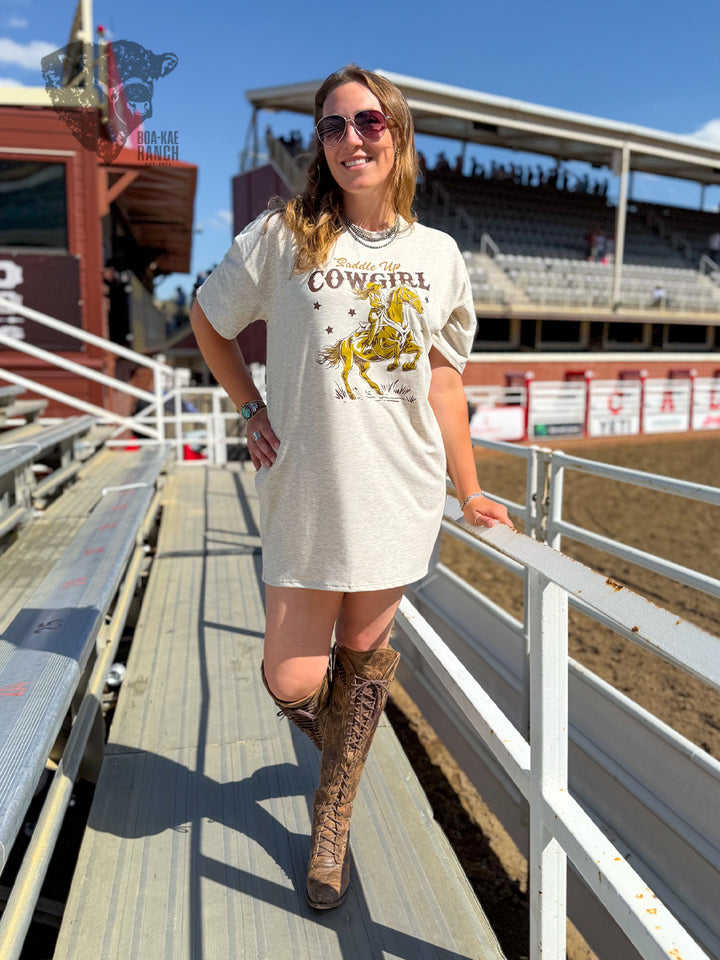 Saddle Up Cowgirl T-Shirt Dress