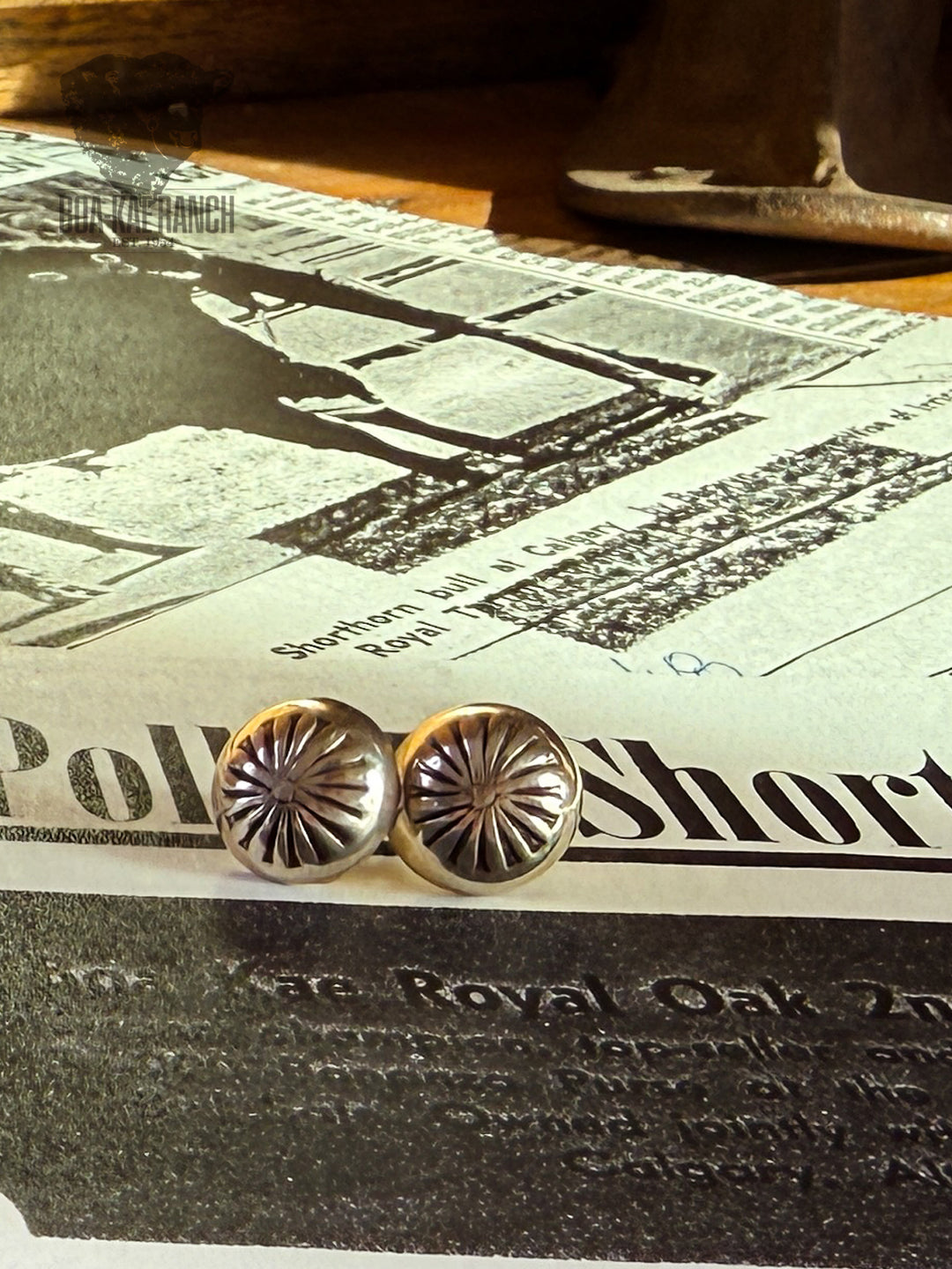 Tiny Stamped Dome Earrings