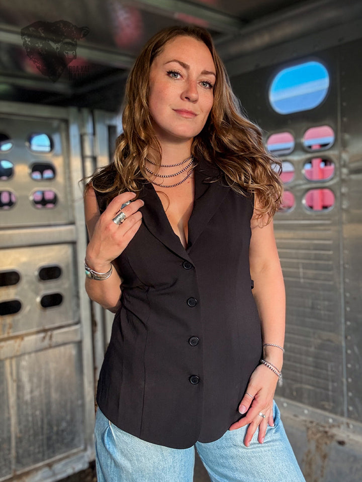 Belted Blazer Vest