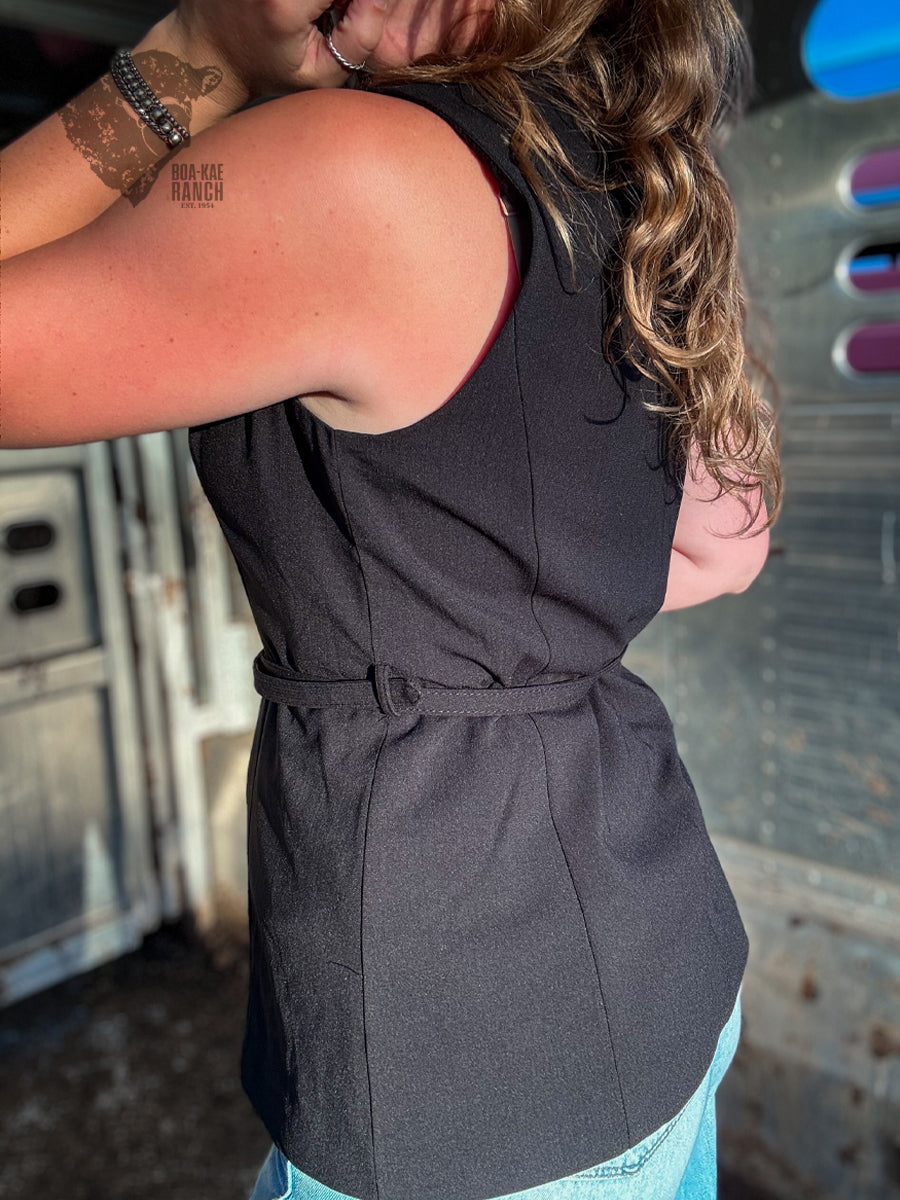 Belted Blazer Vest