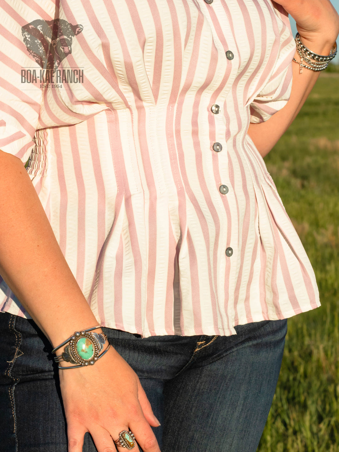 Soft Orchid Striped Blouse