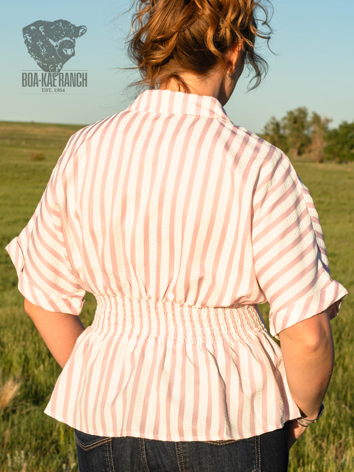 Soft Orchid Striped Blouse