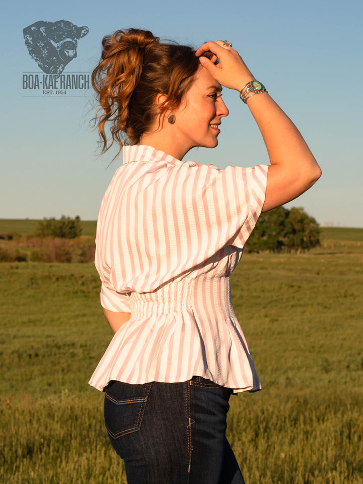 Soft Orchid Striped Blouse