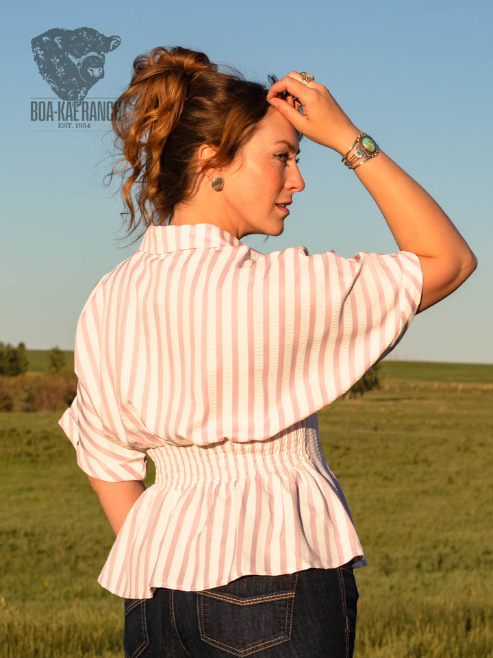 Soft Orchid Striped Blouse