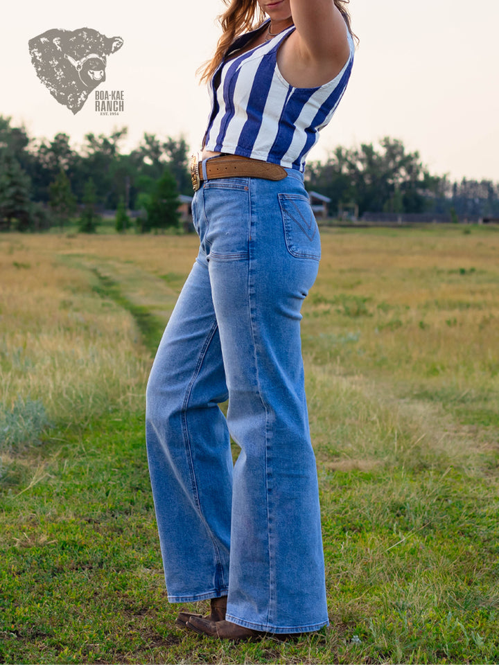Square Pocket Wide Leg Jeans