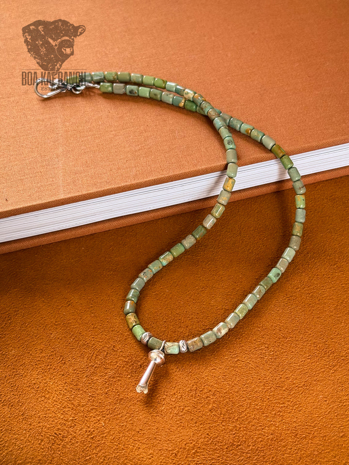 Royal Beauty Turquoise & Squash Blossom Necklace