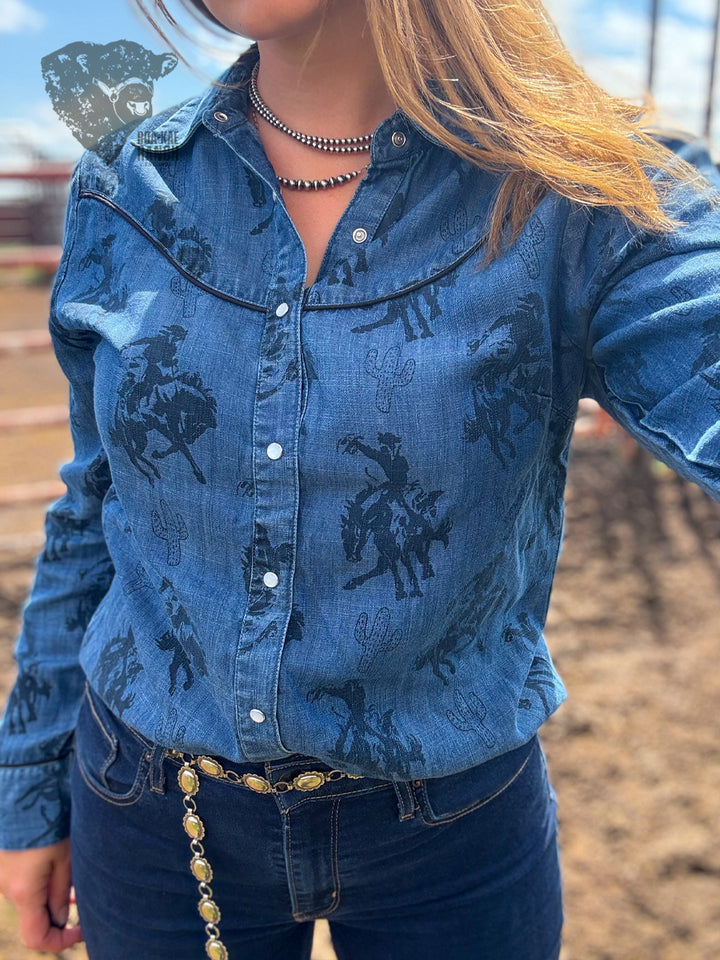 CR Tencel Buckaroo Pearl Snap