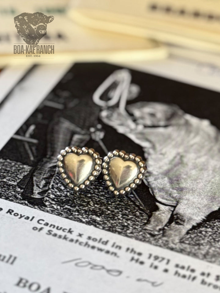 Heart Concho Stud Earrings