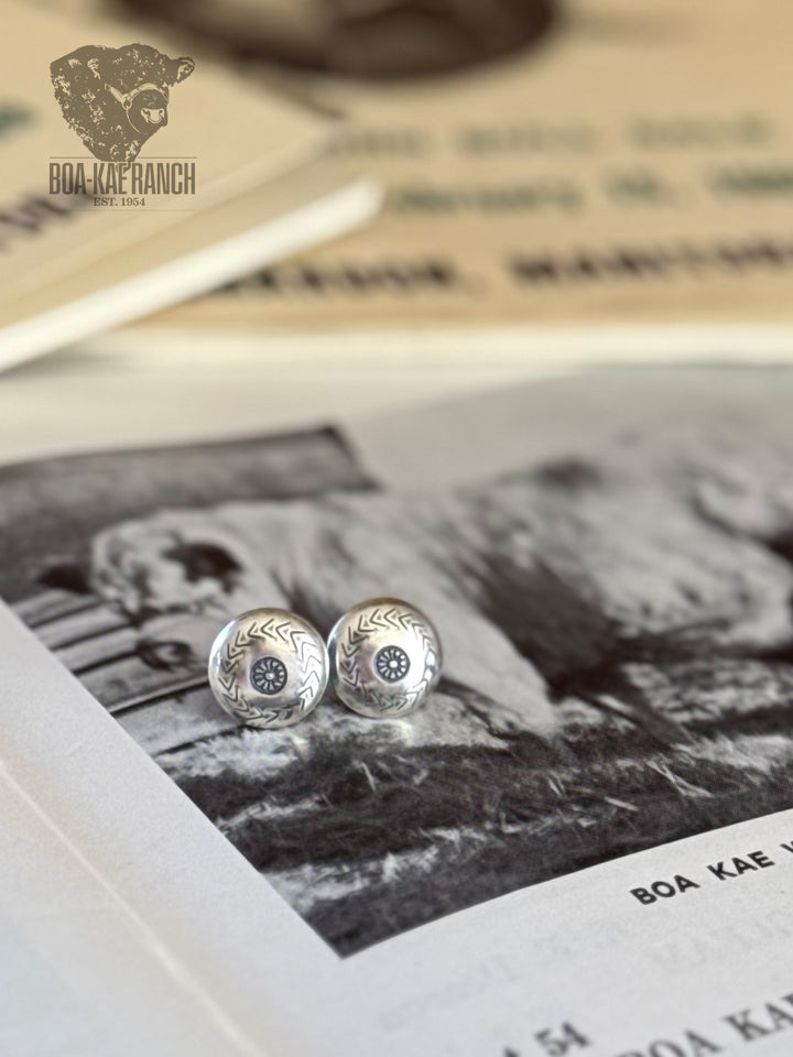 Tiny Button Stud Earrings - Arrows