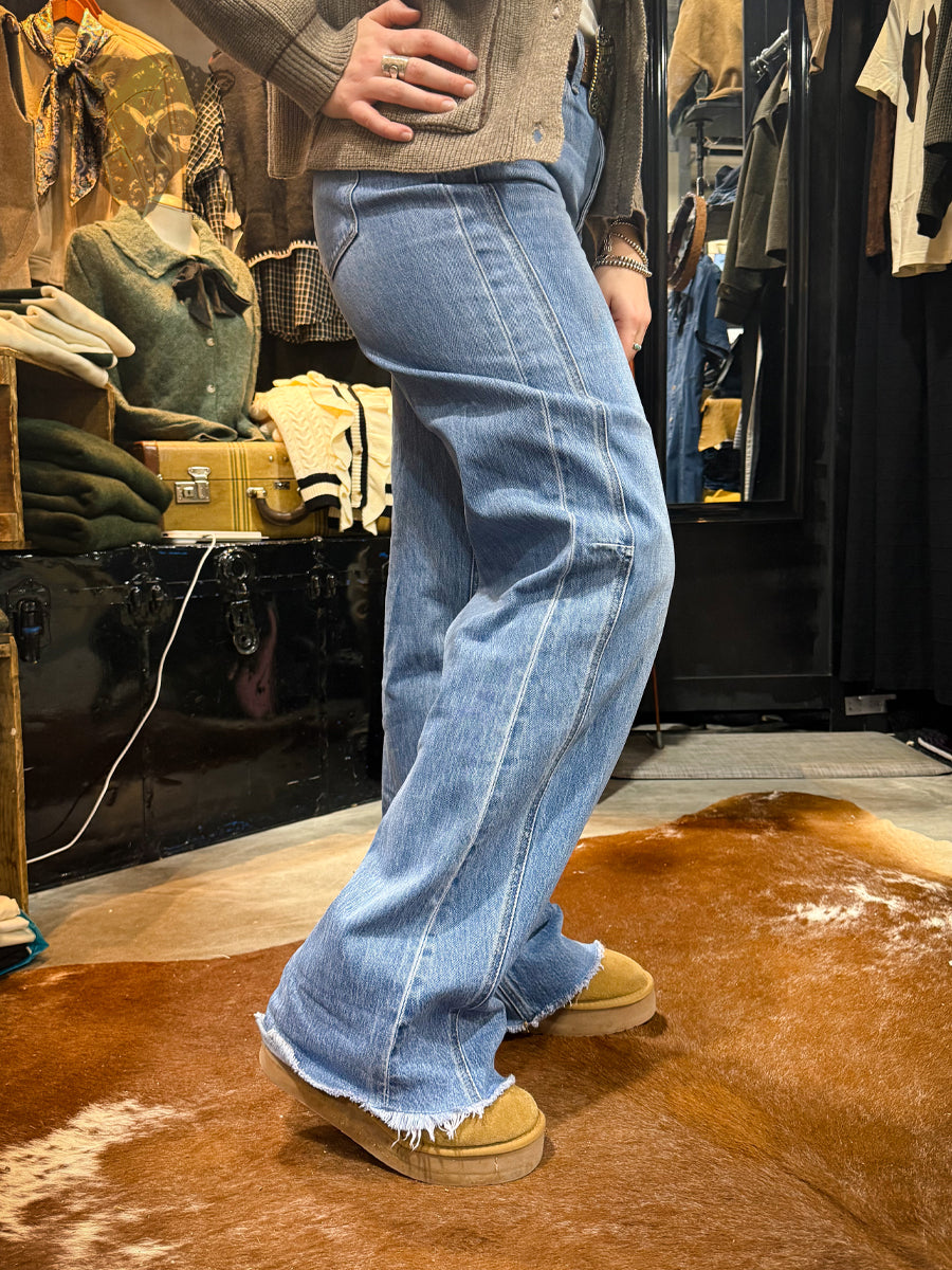 Vervet Olivia Cuffed Wide Leg Jeans