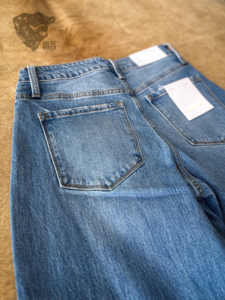 Vervet Olivia Cuffed Wide Leg Jeans