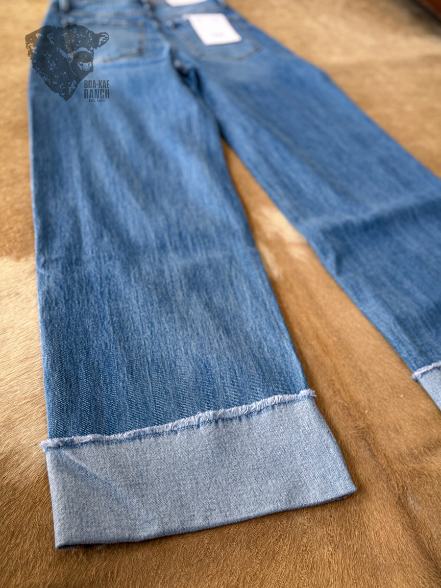 Vervet Olivia Cuffed Wide Leg Jeans