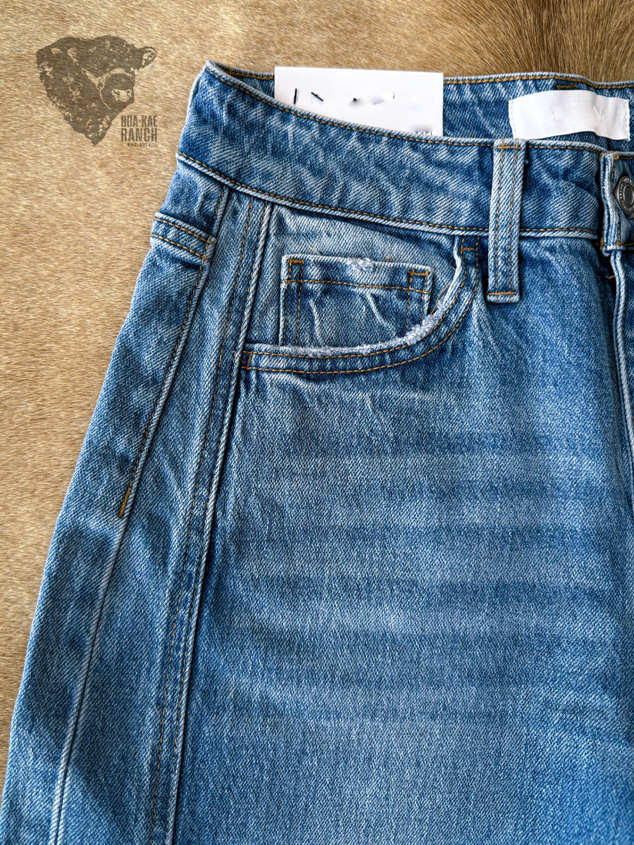 Vervet Olivia Cuffed Wide Leg Jeans