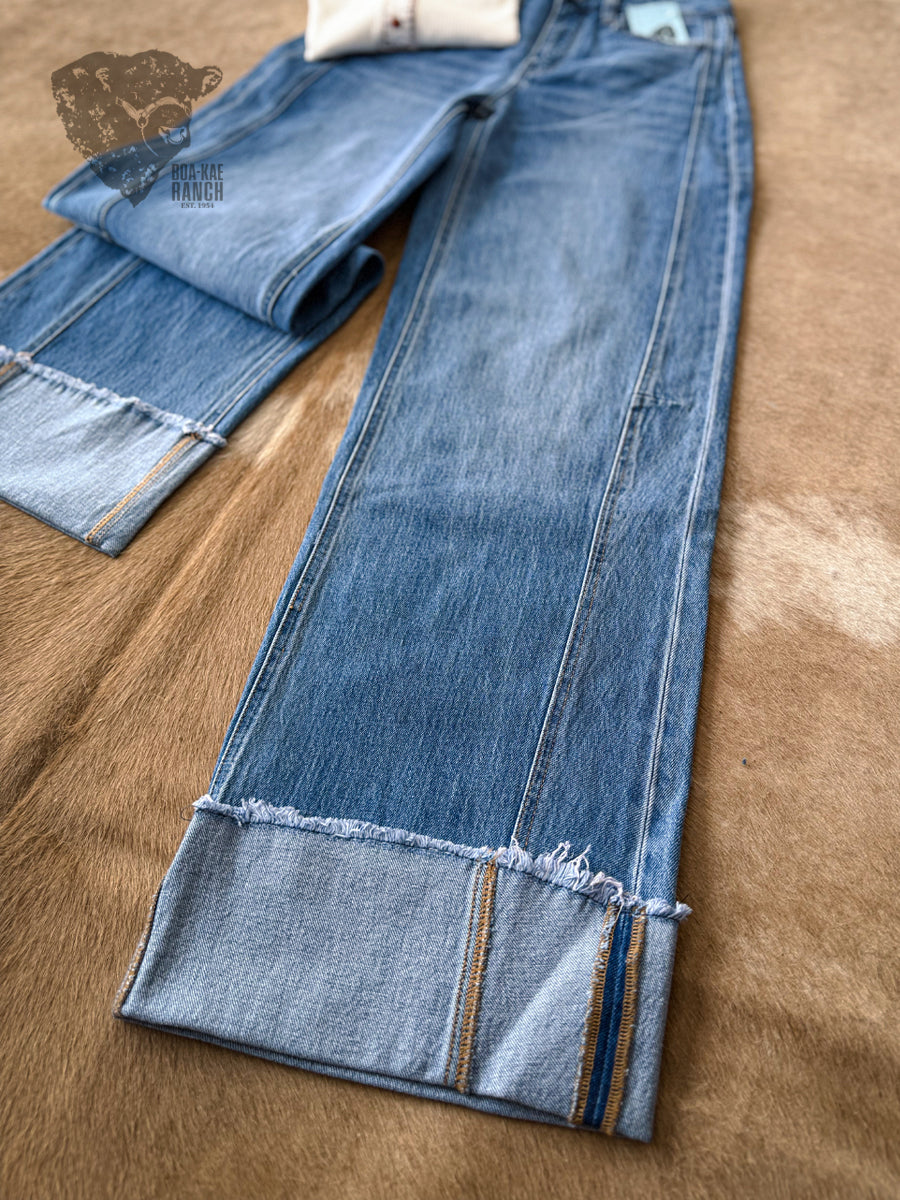 Vervet Olivia Cuffed Wide Leg Jeans