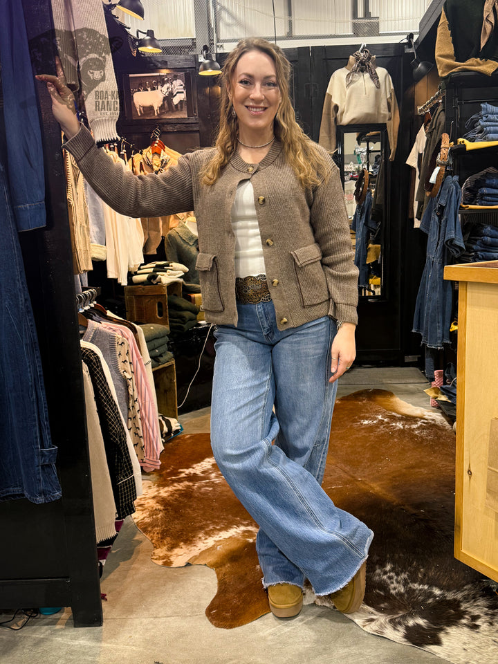 Vervet Olivia Cuffed Wide Leg Jeans