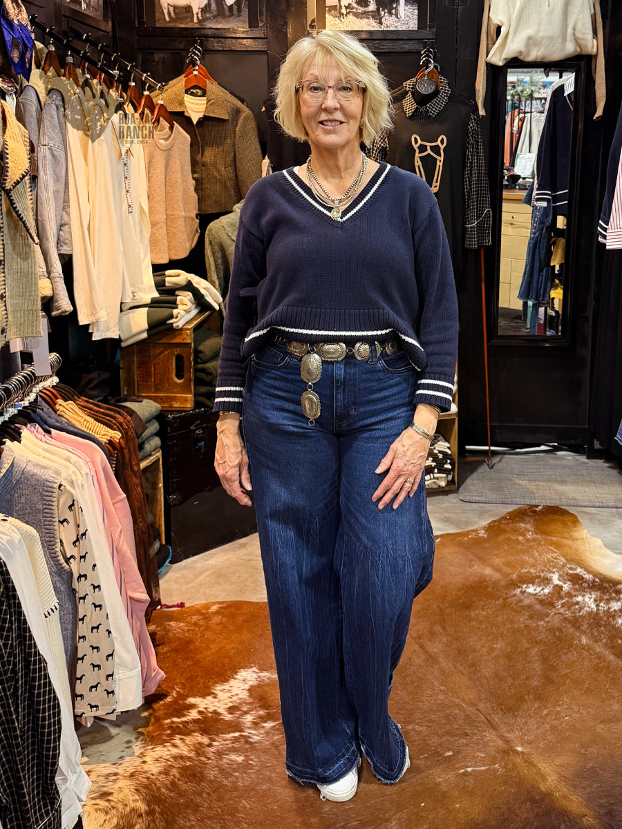 Vibrant Palazzo Leg Snap Jeans