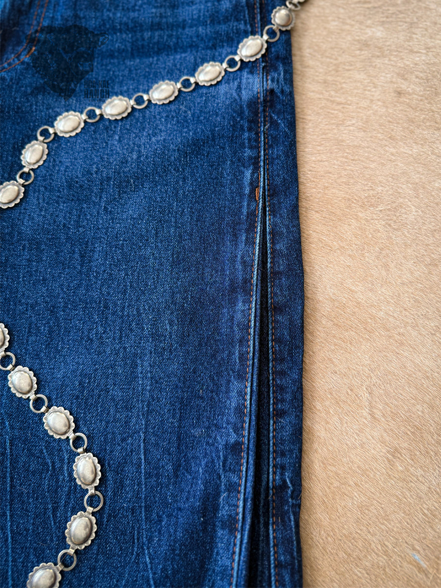 Vibrant Palazzo Leg Snap Jeans