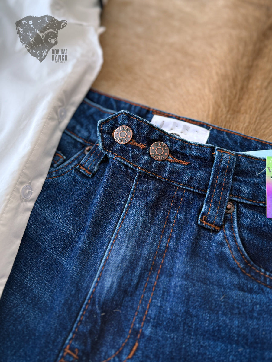 Vibrant Palazzo Leg Snap Jeans