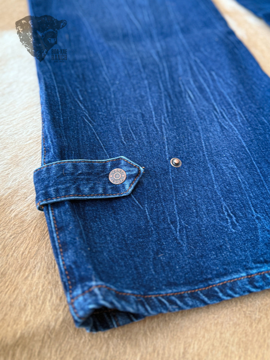 Vibrant Palazzo Leg Snap Jeans