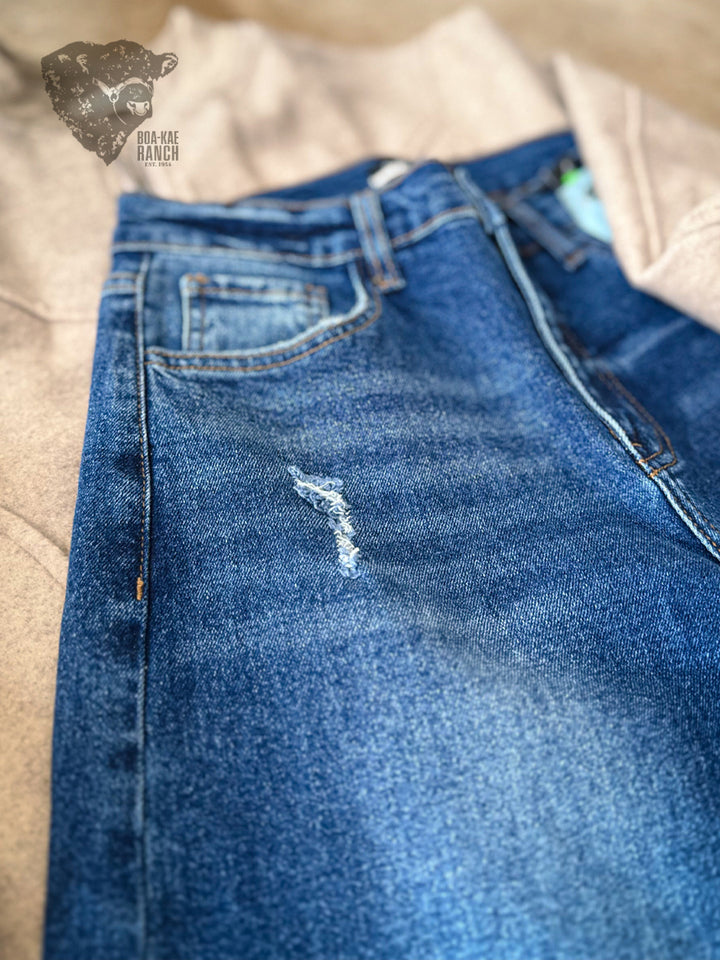 Vibrant Super Cuff Wide Leg Jeans