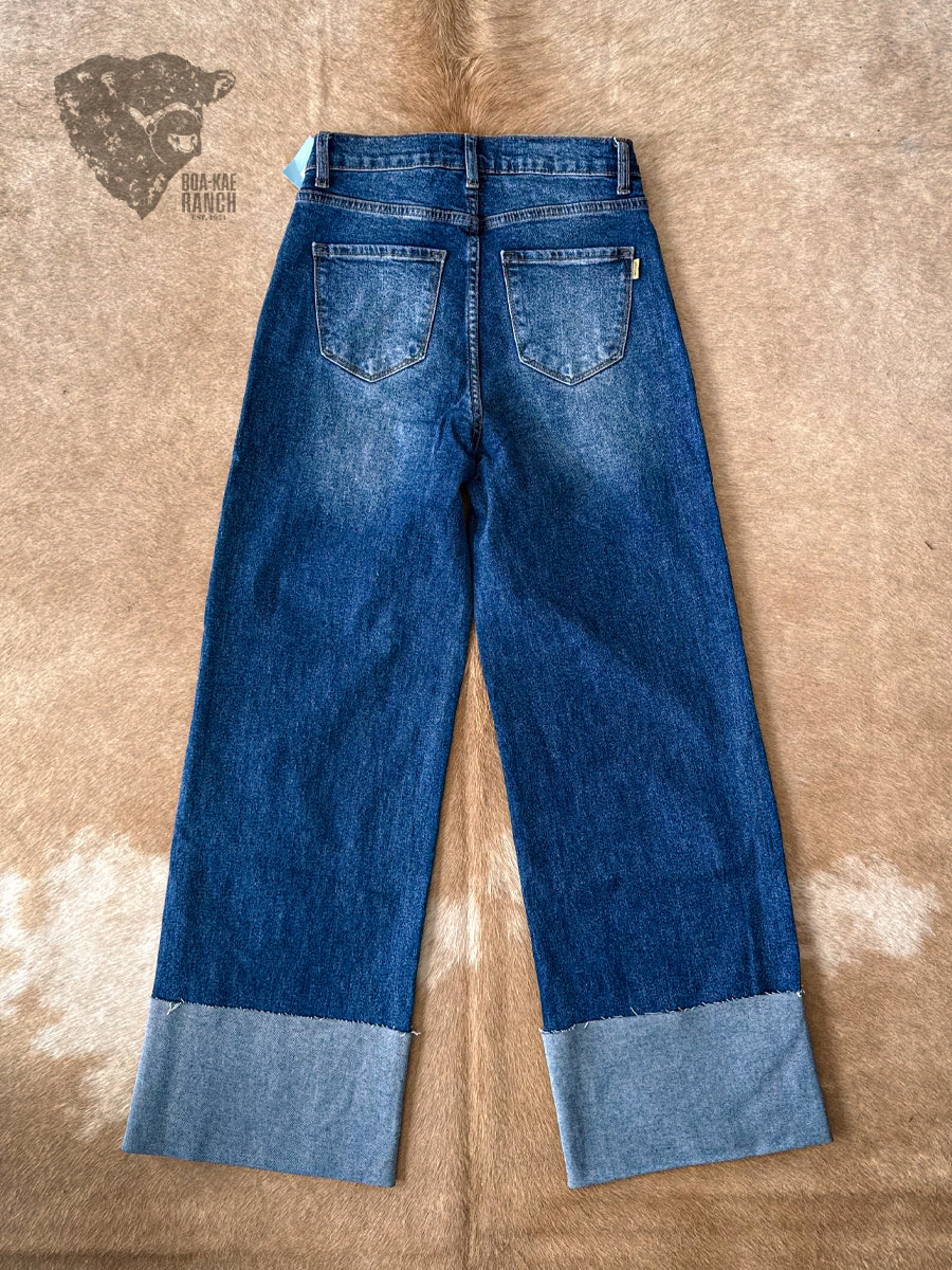 Vibrant Super Cuff Wide Leg Jeans