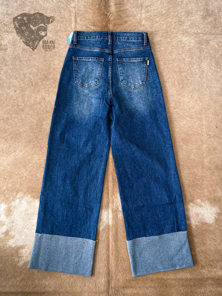 Vibrant Super Cuff Wide Leg Jeans
