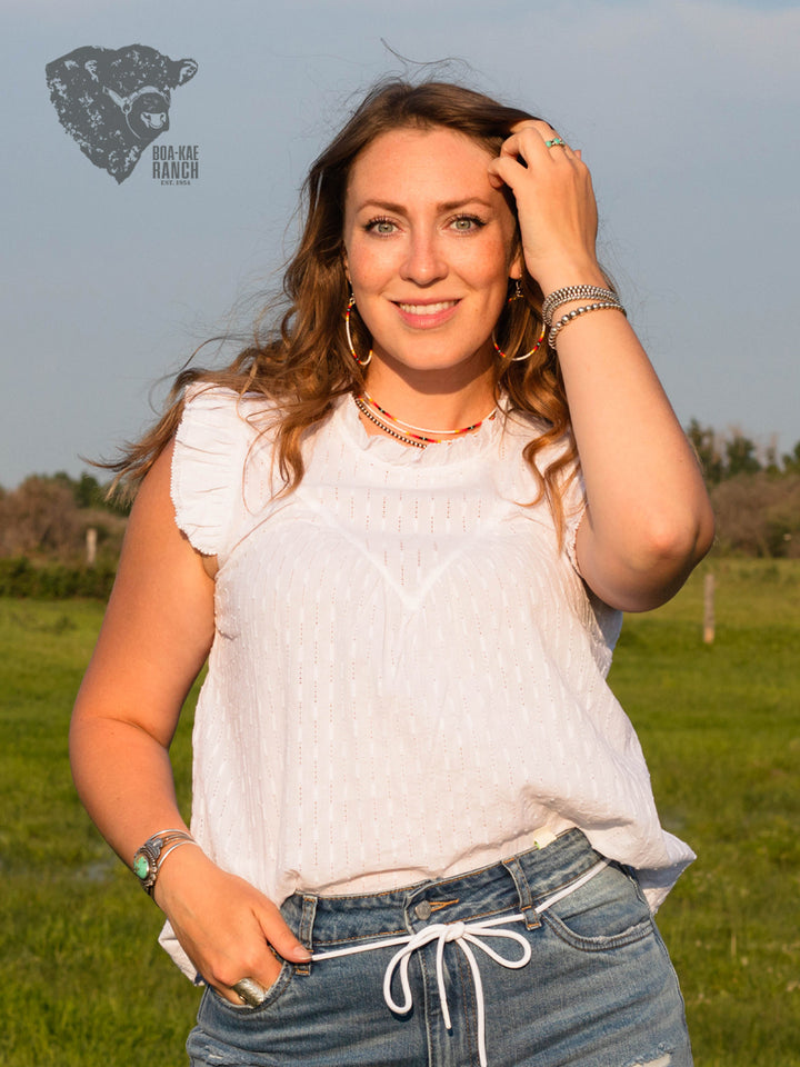 Ivory Flutter Sleeve Top