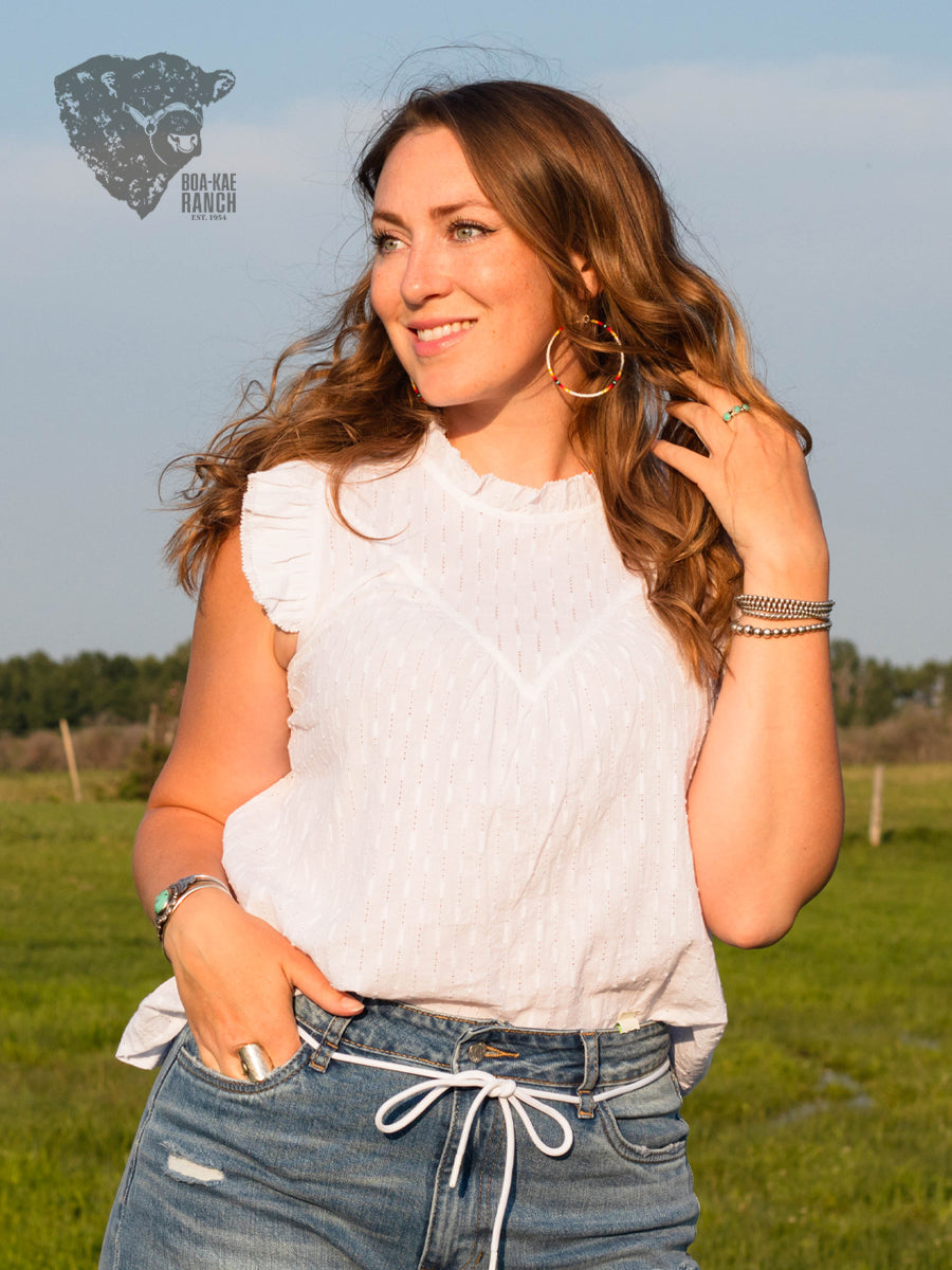 Ivory Flutter Sleeve Top