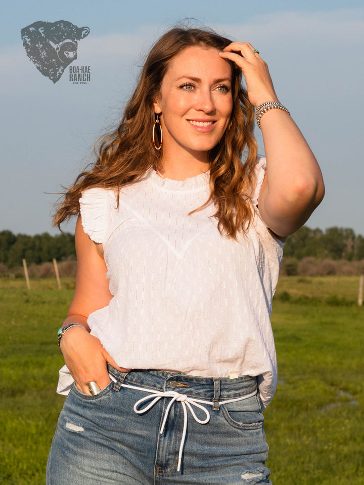 Ivory Flutter Sleeve Top