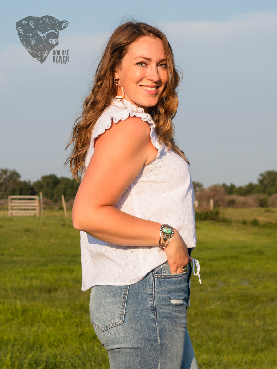 Ivory Flutter Sleeve Top