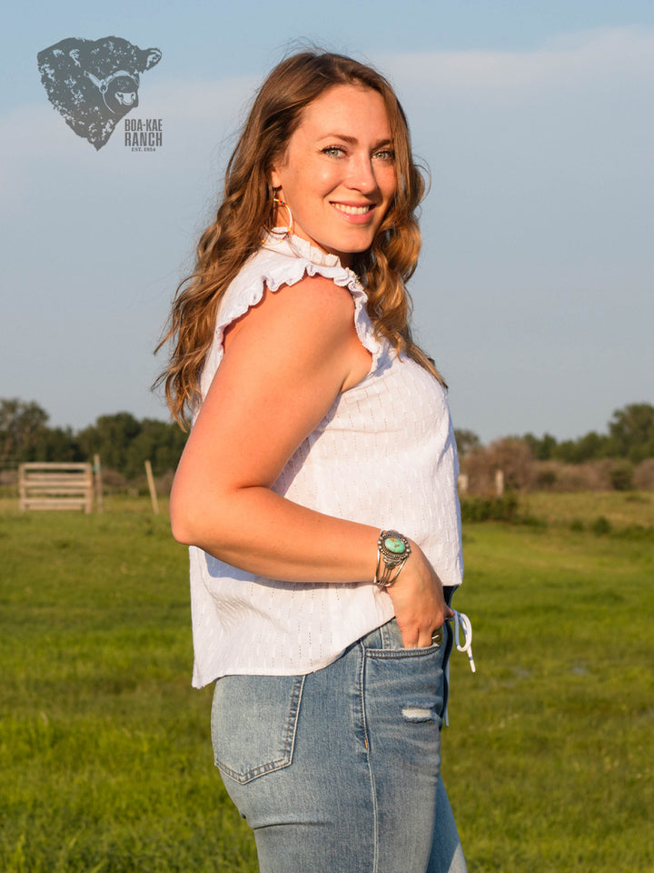 Ivory Flutter Sleeve Top