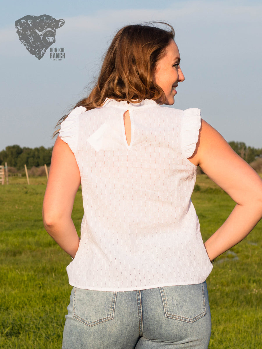 Ivory Flutter Sleeve Top