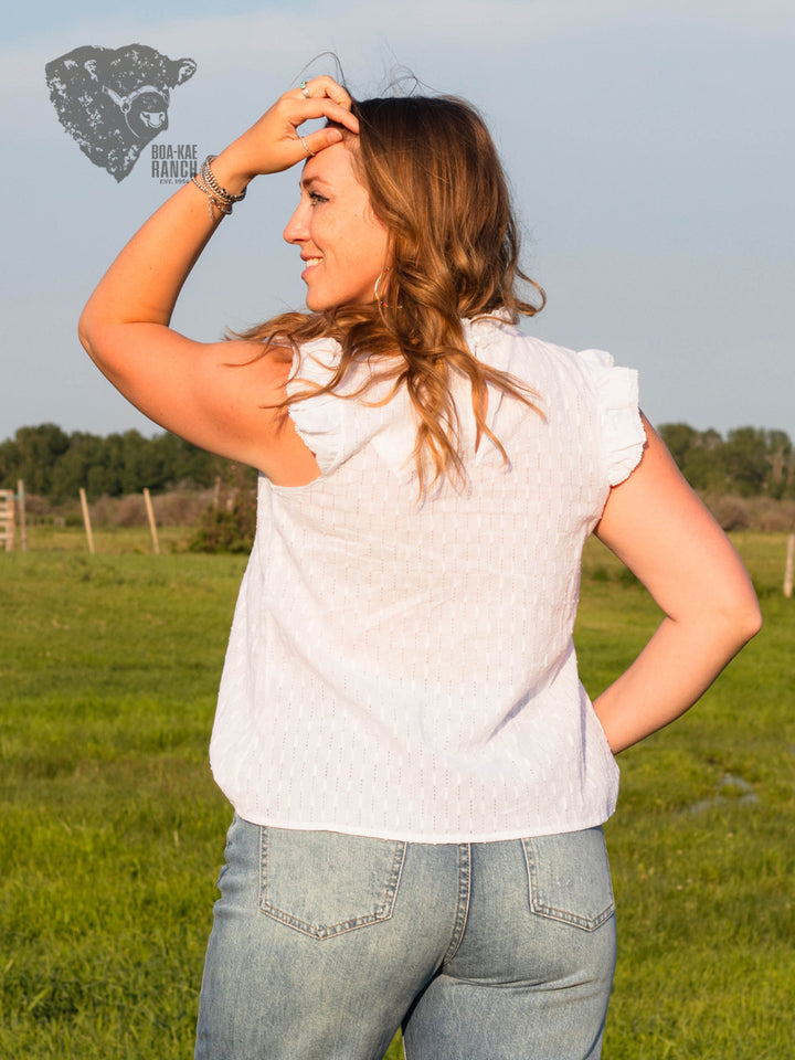 Ivory Flutter Sleeve Top