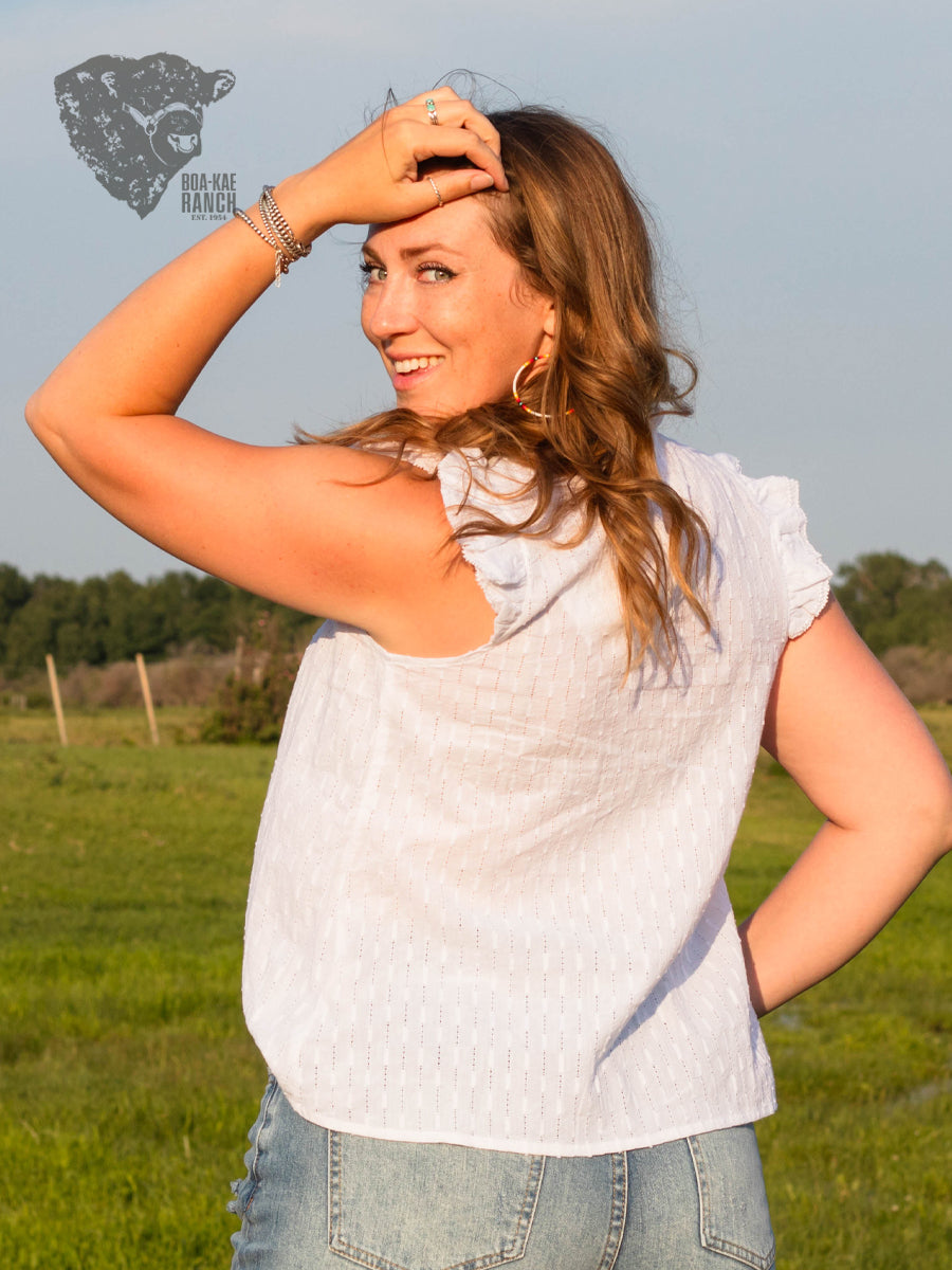 Ivory Flutter Sleeve Top