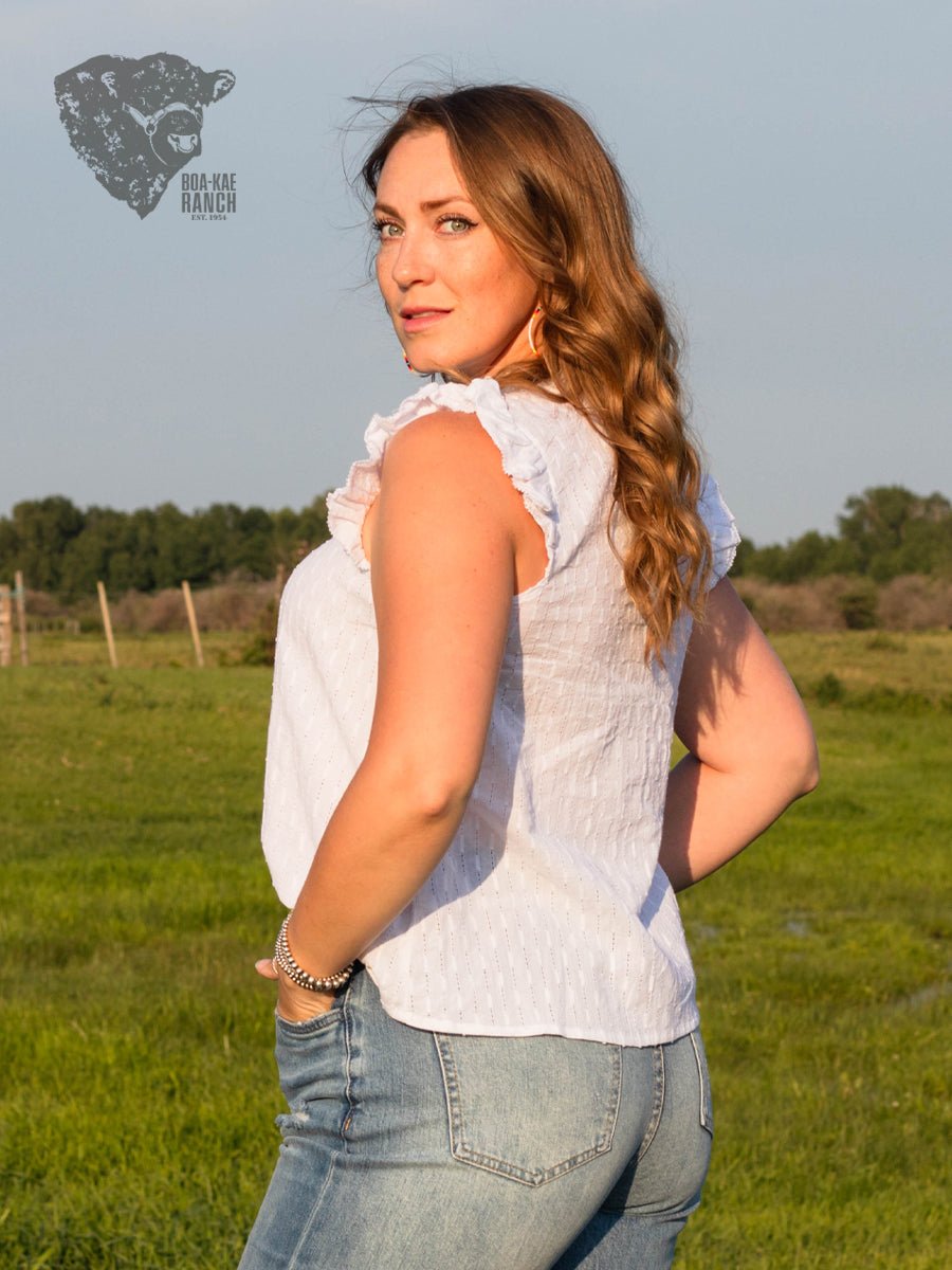 Ivory Flutter Sleeve Top