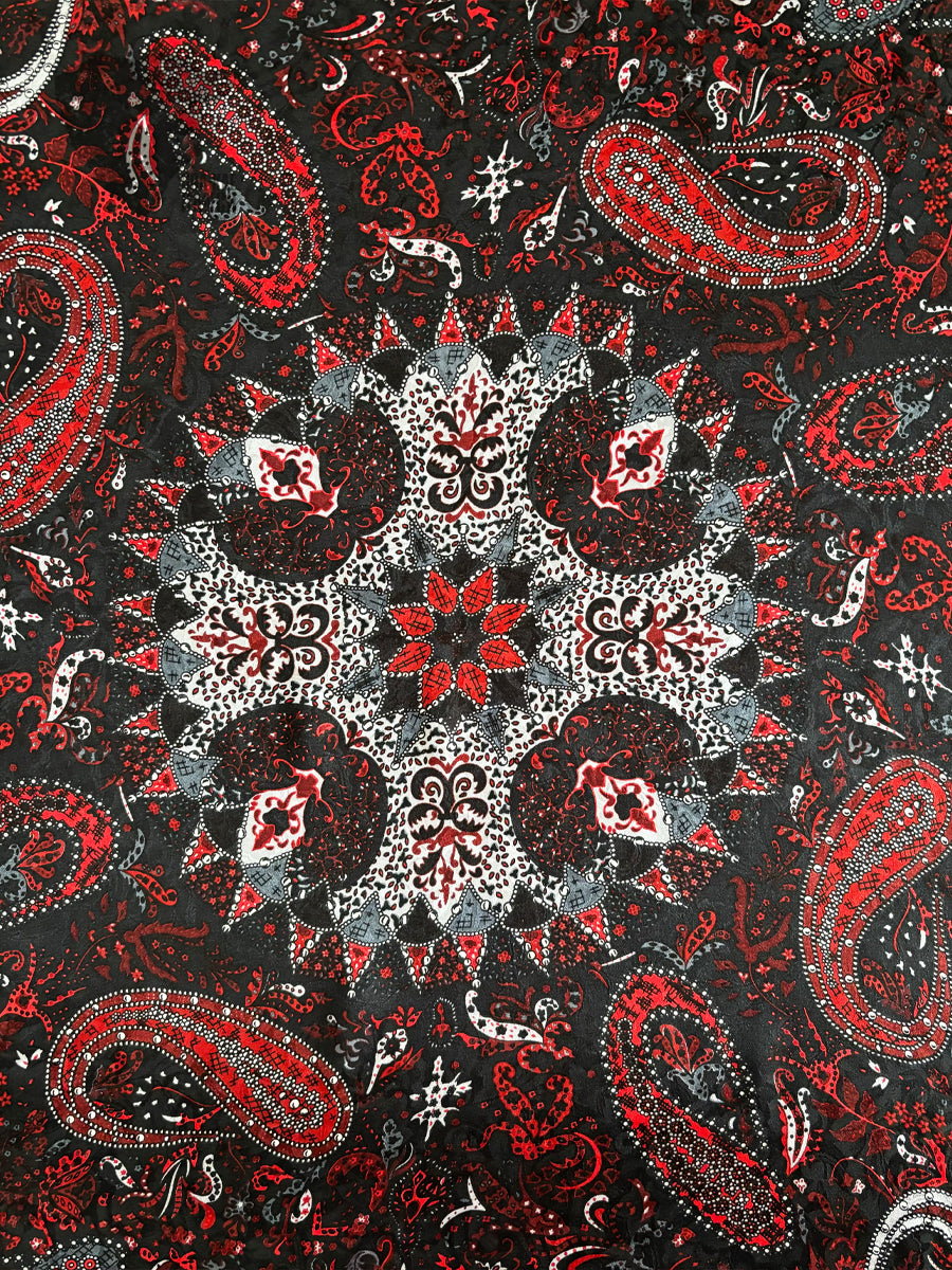 Wild Rag - Red & Silver Paisley